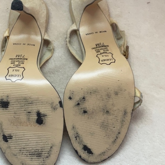 Valenti Franco Gold Heels with Rhinestone Embellishments - Picture 10 of 12